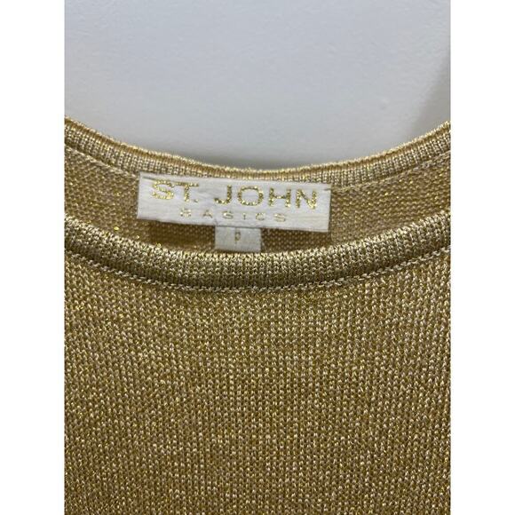 St. John Basics Gold Knit Sleeveless Camisole Sz P Large - Picture 3 of 5